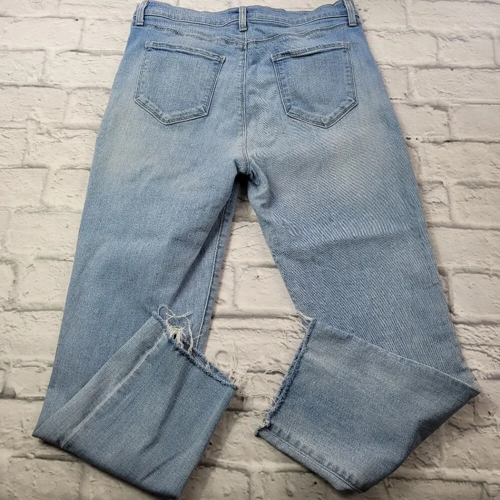 L'Agence Sada High Rise Cropped Slim Straight Leg Jeans in Bellevue Wash size 31